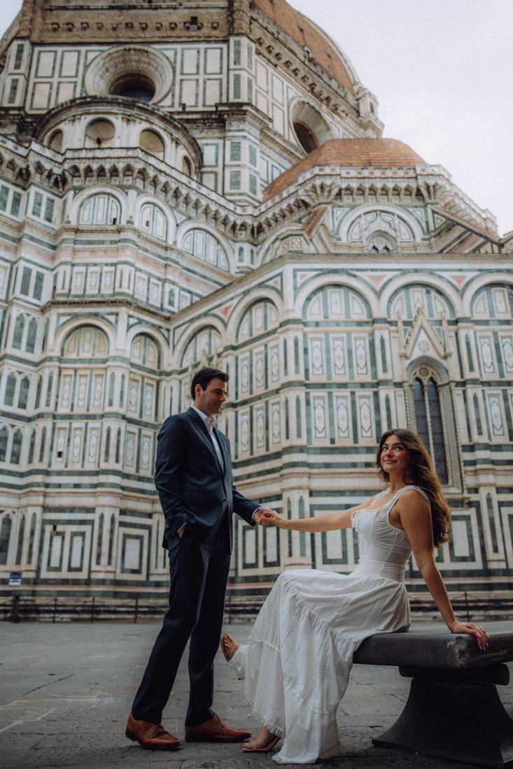 In front of the Duomo