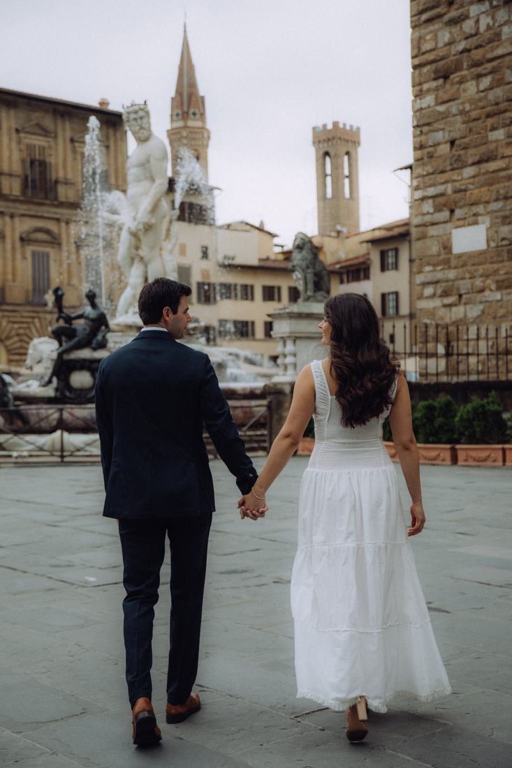 Walking through the piazza